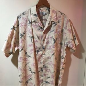 Kula Bay Hawaiian Aloha Shirt 1990’s Bamboo Motif